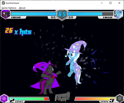 Size: 642x532 | Tagged: safe, trixie, unicorn, fighting is magic, fighting is magic - mega, g4, fan game, fighting is magic suchromium, game screencap, horn, palette swap, powerful, recolor