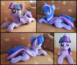 Size: 1688x1432 | Tagged: safe, artist:littlefairyswonders, twilight sparkle, alicorn, pony, g4, irl, lying down, photo, plushie, prone, solo, twilight sparkle (alicorn)