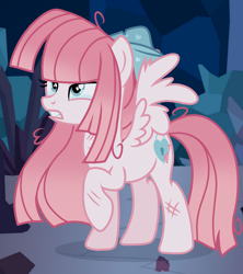 Size: 1080x1218 | Tagged: safe, artist:cstrawberrymilk, oc, oc:dawn lust, pegasus, pony, g4, crying, female, injured, mare, messy mane, scratches, solo