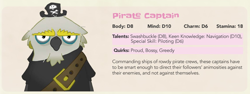 Size: 1136x429 | Tagged: safe, artist:chris cæsar, bird, ornithian, anthro, g4, my little pony: tails of equestria, official, captain blister, hat, male, melody of the waves, pirate, pirate costume, pirate hat, pirate outfit, reference sheet, simple background, solo