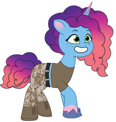 Size: 1059x1118 | Tagged: safe, artist:edy_january, artist:prixy05, edit, vector edit, misty brightdawn, pony, unicorn, g5, my little pony: tell your tale, belt, boots, clothes, delta forces, horn, military, military pants, military pony, military uniform, rebirth misty, shirt, shoes, simple background, soldier, soldier pony, solo, special forces, transparent background, uniform, us army, vector