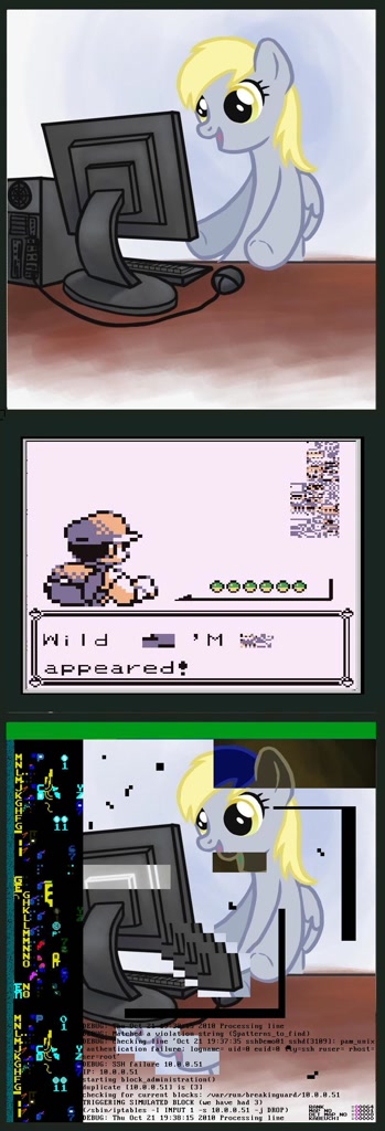 Derpy Ash #3320337 - safe, derpy hooves, missingno, mouse, pegasus, g4, 'm, ash ...