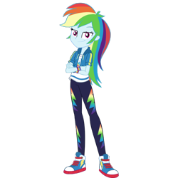 Size: 1280x1280 | Tagged: safe, artist:invisibleink, edit, editor:gaelgaming1, rainbow dash, human, equestria girls, g4, my little pony equestria girls: better together, clothes, converse, crossed arms, female, hoodie, jacket, pants, rainbow dash's better together outfit, shirt, shoes, simple background, smiling, smirk, sneakers, solo, tomboy, transparent background, vector, wristband