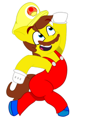 Size: 768x1024 | Tagged: safe, artist:bluemario11, oc, oc only, oc:pistachio stallio, earth pony, pony, g5, clothes, facial hair, hat, jumping, male, moustache, simple background, solo, super mario, transparent background, vector