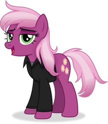 Size: 4344x5016 | Tagged: safe, artist:anime-equestria, cheerilee, earth pony, pony, g4, absurd resolution, alternate hairstyle, alternate tailstyle, clothes, female, mare, open mouth, shirt, simple background, smiling, solo, tail, transparent background, vector