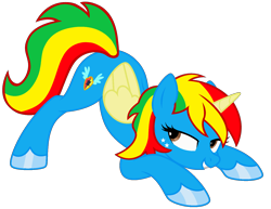 Size: 1442x1115 | Tagged: safe, artist:shieldwingarmorofgod, oc, oc only, oc:royal strength, pegasus, pony, g4, face down ass up, female, lidded eyes, mare, simple background, solo, transparent background