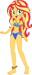 Size: 843x1932 | Tagged: safe, artist:triceratopwarrior99, sunset shimmer, human, equestria girls, g4, atlantis: the lost empire, clothes, disney, female, kida, simple background, solo, swimsuit, white background