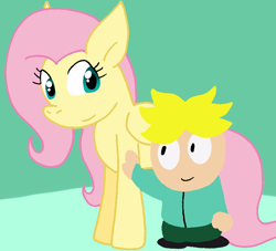 Size: 794x722 | Tagged: safe, artist:cmara, fluttershy, human, pegasus, pony, g4, butters, butters stotch, female, male, south park