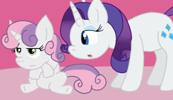 Size: 1086x629 | Tagged: safe, artist:cmara, rarity, sweetie belle, pony, unicorn, g4, female, horn, siblings, sisters