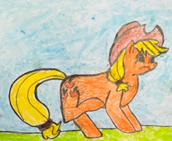 Size: 3010x2486 | Tagged: safe, artist:playdelay, applejack, earth pony, g4, applejack's hat, cowboy hat, female, hat, solo, traditional art