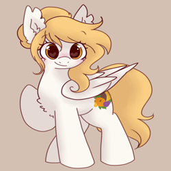 Size: 2048x2048 | Tagged: safe, artist:php193, artist:pudgby, oc, oc:bountiful harvest, oc:harvest bounty, pegasus, pony, bat ears, blonde mane, blonde tail, female, happy, mare, pegasus oc, tail