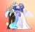 Size: 2415x2226 | Tagged: safe, artist:opalacorn, oc, oc only, oc:asteria, oc:blue skies, pegasus, pony, unicorn, artificial wings, augmented, bowtie, butt, chest fluff, clothes, constellation hair, dress, duo, duo male and female, eyes closed, female, floppy ears, frog (hoof), gradient background, horn, horn ring, jewelry, magic, magic wings, male, mare, nuzzling, oc x oc, plot, pocket square, ring, see-through, shipping, smiling, stallion, straight, tuxedo, underhoof, wedding dress, wedding ring, wings
