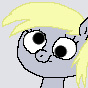 Size: 88x88 | Tagged: safe, artist:xilin, derpy hooves, pony, g4, 1000 hours in ms paint, cross-eyed, gray background, meme, picture for breezies, silly, silly face, simple background, solo