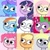 Size: 263x263 | Tagged: safe, artist:xilin, applejack, derpy hooves, fluttershy, pinkie pie, rainbow dash, rarity, spike, trixie, twilight sparkle, g4, 1000 hours in ms paint, cross-eyed, female, hey you, male, mane six, picture for breezies, silly face
