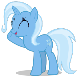 Size: 2156x2152 | Tagged: safe, artist:zslnews, trixie, pony, unicorn, g4, ^^, cute, diatrixes, eyes closed, female, high res, horn, mare, open mouth, simple background, solo, transparent background, vector