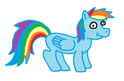 Size: 453x298 | Tagged: safe, artist:atlasthefox, rainbow dash, pegasus, pony, g4, 1000 hours in ms paint, derp, simple background, solo, white background