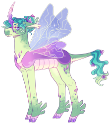 Size: 2284x2576 | Tagged: safe, artist:sleepy-nova, oc, changeling, cloven hooves, crystal horn, horn, looking at you, simple background, solo, transparent background