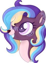 Size: 691x951 | Tagged: safe, artist:pure-blue-heart, oc, oc only, deer, deer pony, hybrid, original species, female, freckles, gift art, mare, simple background, toothy grin, transparent background, watermark