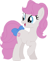 Size: 307x390 | Tagged: safe, artist:selenaede, artist:victorfazbear, sundance, earth pony, pony, g1, g4, base used, blue eyes, bow, cute, female, g1 to g4, generation leap, looking sideways, mare, open mouth, open smile, pink hair, pink mane, raised hoof, raised leg, simple background, smiling, solo, sundawwnce, tail, tail bow, white background