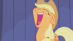 Size: 1280x720 | Tagged: safe, screencap, applejack, earth pony, pony, boast busters, g4, applejack is best facemaker, faic, heyyeyaaeyaaaeyaeyaa, open mouth, solo, volumetric mouth