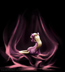 Size: 3613x4000 | Tagged: safe, artist:calebpedigo, lily, lily valley, earth pony, pony, g4, butt, facing away, female, high res, mare, plot, sitting, solo