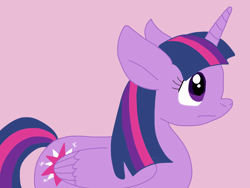 Size: 2048x1536 | Tagged: safe, artist:cmara, twilight sparkle, alicorn, pony, g4, pink background, simple background, solo, twilight sparkle (alicorn)