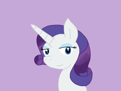Size: 2048x1536 | Tagged: safe, artist:cmara, rarity, pony, unicorn, g4, female, horn, purple background, simple background, solo