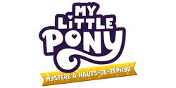 Size: 700x350 | Tagged: safe, g5, my little pony: a zephyr heights mystery, official, 2d, crown, french, game, heart, horseshoes, jewelry, logo, no pony, regalia, simple background, transparent background, video game