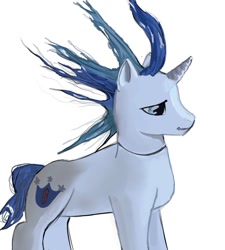 Size: 917x1021 | Tagged: safe, artist:griffingryffin, shining armor, pony, unicorn, g4, 2024, cool s, horn, male, meme, messy mane, messy tail, simple background, stallion, tail, the bride and the ugly ass groom, toy interpretation, white background