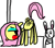 Size: 495x436 | Tagged: artist needed, safe, angel bunny, fluttershy, pegasus, pony, rabbit, g4, 1000 hours in ms paint, animal, blushing, drawing, female, mare, pole dancing, presenting, stripper pole