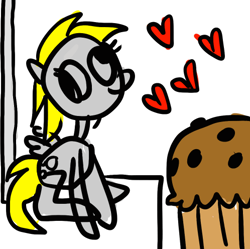 Size: 498x496 | Tagged: artist needed, safe, derpy hooves, pegasus, pony, g4, drawing, female, food, mare, muffin, pole dancing, stripper pole