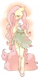 Size: 999x2003 | Tagged: safe, artist:sesapastel, fluttershy, pegasus, anthro, unguligrade anthro, g4, clothes, female, skirt, solo