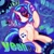 Size: 2048x2048 | Tagged: safe, artist:jojofassbender, dj pon-3, vinyl scratch, pony, unicorn, g4, abstract background, doodles, exclamation point, female, glasses, head down, headphones, heart, high res, horn, looking up, mare, name, raised hoof, record, sitting, smiling, solo, sparkles, text, turned head, vinyl's glasses, windswept hair