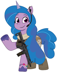 Size: 924x1170 | Tagged: safe, artist:edy_january, artist:prixy05, part of a set, izzy moonbow, pony, unicorn, g5, my little pony: tell your tale, armor, assault rifle, australian, australian flag, body armor, boots, carbine, clothes, combat knife, delta forces, gears, gun, horn, knife, mcx, mcx virtus, military, military pants, military uniform, pants, reference, rifle, scarf, shoes, simple background, soldier, soldier pony, solo, special forces, tactical, tactical vest, tank top, transparent background, uniform, vest, weapon