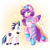 Size: 2000x2000 | Tagged: safe, artist:bunistxr, princess cadance, shining armor, alicorn, pony, unicorn, g4, 2024, blushing, bowtie, chest fluff, clothes, dress, duo, duo male and female, eyes closed, female, folded wings, height difference, hoof shoes, horn, larger female, leonine tail, male, mare, meme, messy mane, princess shoes, raised hoof, redraw, ship:shiningcadance, shipping, size difference, smaller male, smiling, stallion, straight, tail, the bride and the ugly ass groom, toy interpretation, wavy mouth, wings