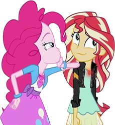 Size: 2307x2520 | Tagged: safe, edit, edited screencap, editor:homersimpson1983, screencap, pinkie pie, sunset shimmer, human, equestria girls, g4, background removed, duo, female, needs more jpeg, not a vector, simple background, transparent background, wrong aspect ratio