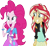 Size: 2744x2520 | Tagged: safe, edit, edited screencap, editor:mrtoonlover83, screencap, pinkie pie, sunset shimmer, human, equestria girls, g4, background removed, duo, female, needs more jpeg, not a vector, simple background, transparent background, wrong aspect ratio