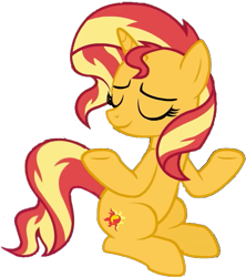 Size: 490x552 | Tagged: safe, edit, edited screencap, editor:pascalmulokozi2, screencap, sunset shimmer, unicorn, equestria girls, equestria girls specials, g4, my little pony equestria girls: better together, my little pony equestria girls: forgotten friendship, background removed, eyes closed, female, horn, not a vector, shrug, shrugset shimmer, simple background, solo, transparent background