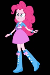 Size: 599x900 | Tagged: safe, edit, pinkie pie, human, equestria girls, g4, angry, black background, female, simple background, solo