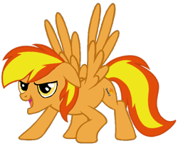 Size: 732x600 | Tagged: safe, artist:noi kincade, oc, oc only, oc:firey ratchet, pegasus, pony, g4, male, simple background, solo, transparent background, wings