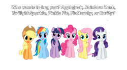 Size: 1036x576 | Tagged: safe, artist:johanloudevera, applejack, fluttershy, pinkie pie, rainbow dash, rarity, twilight sparkle, earth pony, pegasus, pony, unicorn, g4, applejack's hat, bronybait, cowboy hat, female, hat, horn, simple background, transparent background, unicorn twilight