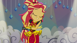 Size: 1280x718 | Tagged: safe, screencap, sunset shimmer, equestria girls, equestria girls specials, g4, my little pony equestria girls: dance magic, dance magic (song), flamenco dress, solo, sunset shimmer flamenco dress