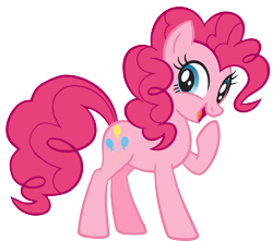 Size: 10271x9083 | Tagged: artist needed, safe, pinkie pie, earth pony, pony, g4, absurd resolution, cheerful, element of laughter, female, happy, laughing, looking at you, png, ponytail, simple background, smiling, smiling at you, solo, standing, talking, transparent background, vector