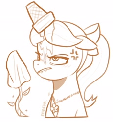Size: 1889x2048 | Tagged: safe, artist:maren, posey bloom, earth pony, pony, g5, annoyed, cross-popping veins, doodle, emanata, female, mare, posey bloom is not amused, posey can't catch a break, simple background, unamused, white background