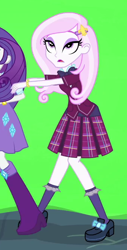 Size: 340x671 | Tagged: safe, screencap, fleur-de-lis, equestria girls, friendship games bloopers, g4, my little pony equestria girls: friendship games, bowtie, clothes, crystal prep academy, crystal prep academy uniform, school uniform, shoes, skirt, socks