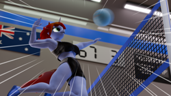 Size: 3840x2160 | Tagged: safe, artist:dangerousdpad, oc, oc:sugar surge, anthro, 3d, australia, sports, volleyball