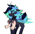 Size: 1490x1448 | Tagged: safe, artist:minty--fresh, oc, oc:minty fresh, changeling, human, pony, changeling oc, chest fluff, confused, disembodied hand, grope, hand, holeless, multicolored hair, simple background, transparent background