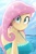 Size: 1970x3000 | Tagged: safe, artist:theretroart88, fluttershy, human, equestria girls, g4, adorasexy, breasts, busty fluttershy, cleavage, cute, female, fluttershy boho dress, hair twirl, looking at you, ocean, sexy, solo, stupid sexy fluttershy, water, watermark