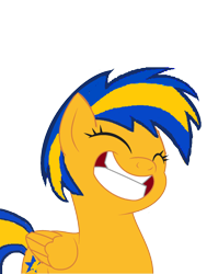 Size: 1316x1741 | Tagged: safe, artist:mlpfan3991, oc, oc only, oc:flare spark, pegasus, pony, g4, eyes closed, female, flare spark is best facemaker, happy, simple background, smiling, solo, transparent background