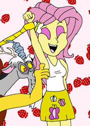 Size: 461x644 | Tagged: safe, artist:mojo1985, discord, fluttershy, draconequus, human, equestria girls, g4, armpit tickling, armpits, duo, duo male and female, female, humanized, laughing, male, tickling